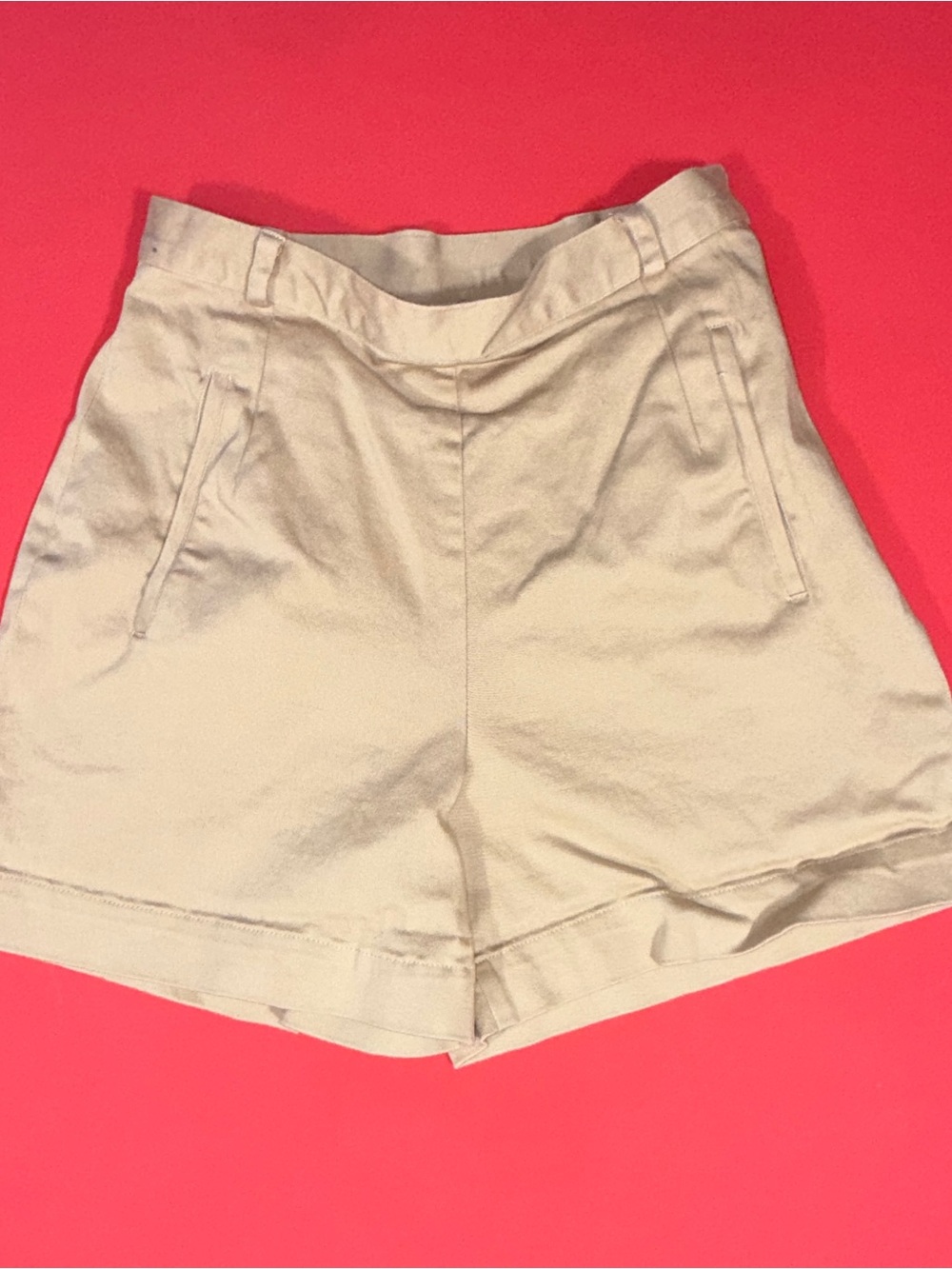 High-Waist Cream Women's Tailored Shorts